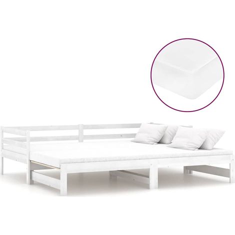 Maison Exclusive - Ausziehbares Tagesbett 2x(90x200) cm Weiß Mass (1/5)