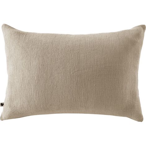 Taie d'oreiller 50x70cm en coton nid d'abeille coloris Ficelle - ALMARA