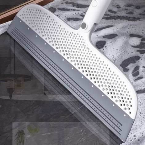 Ecleanfy - Balai en silicone absorbant l'eau, un outil idéal pour enlever les poils d'animaux, manche de 105 cm de long, rotation à 180°. (1/5)