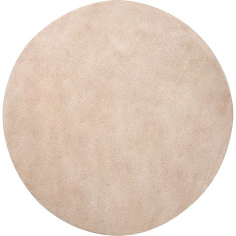 Tappeto rotondo in lana tuftato a mano 140 cm beige Vasco