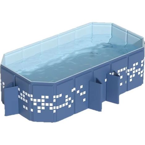 LEDANDER Piscine pliable sans gonflage, modèle d'extérieur pliable, bleue, piscine familiale d'extérieur, piscine portable, 260 x 170 x 50 cm (1/5)