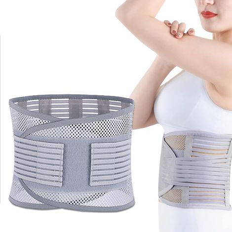 Ceinture de soutien lombaire, 5 ressorts, sangles réglables, respirante et confortable, unisexe - Taille L