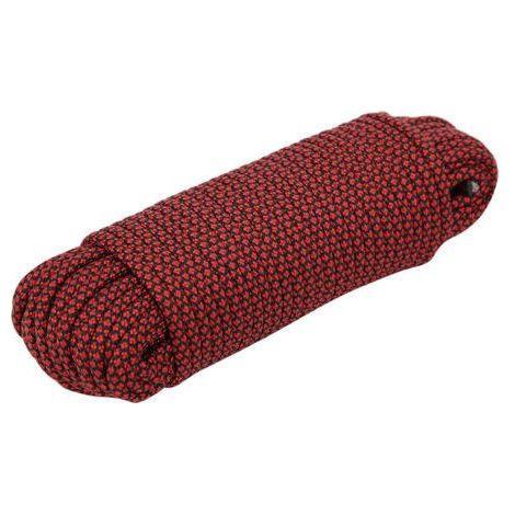 Corde de sauvetage en paracorde à 9 brins, 20 m, rouge, idéale pour nouer une longe de tente ou pour le camping. Convient également pour la confection de bracelets et autres objets en extérie (1/5)
