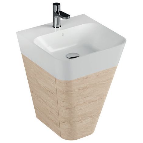 Mobile sospeso con lavabo Build cm. 59x47 cemento di Ceramica (1/2)