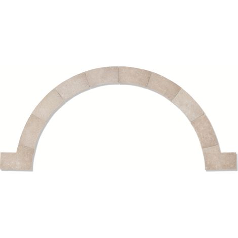 Kit de margelles pour escalier roman Pierre Naturelle Sinai - R150x30x3 cm - Bord rond - Beige (1/2)