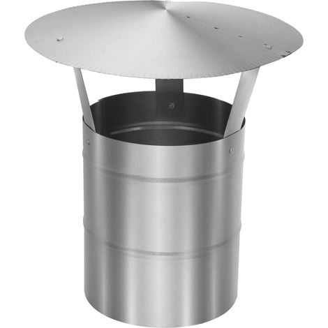 KOTARBAU® Chapeau De Cheminée - Inox - ø 180 mm - Argent - Chapeau Cheminée Anti Pluie - Résistant à la Corrosion - Installation Facile - Design Moderne (1/5)