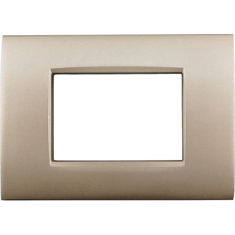 Placche compatibili bticino livinglight air placca quadra per supporti LN4703C  3 Posti - oro satinato T06 (1/2)