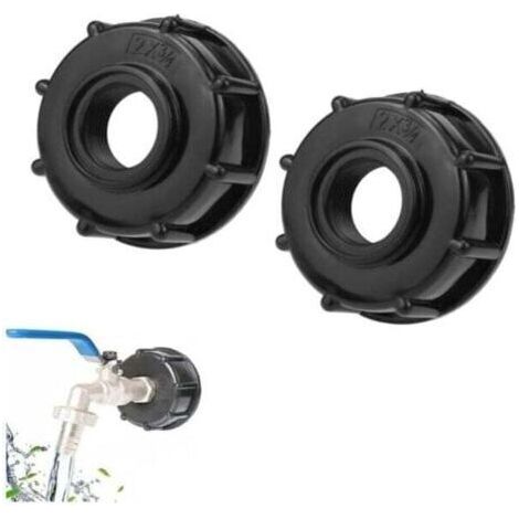 2 Pièces Adaptateur IBC Bouchon S60x6 - Connecteur de Réservoir IBC 3/4 Pouce - Adaptateur de Cuve pour Vanne de Tonne IBC 1000 litres (1/4)