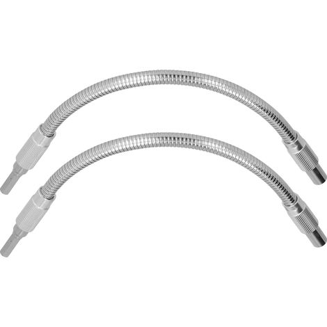 2 pièces Tige flexible métallique à tige hexagonale pour tournevis, rallonge pour perceuse électrique, 300 mm (1/5)