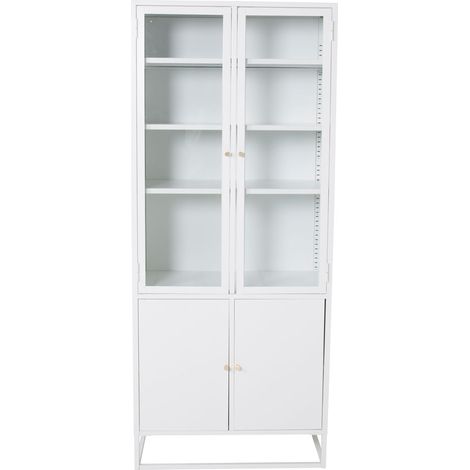 Bakal Vitrinenschrank 4 Glastüren, 5 Ablagen, weiss.