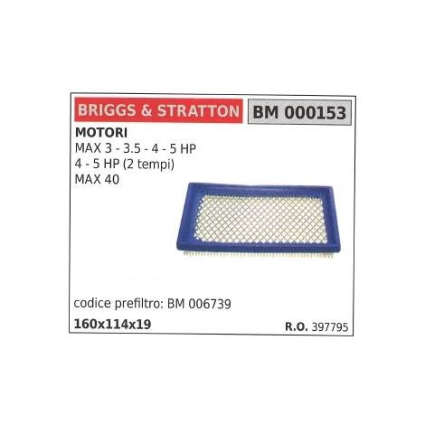 Filtro de aire BRIGGS&STRATTON cortacésped MAX 3 3,5 4 5 HP