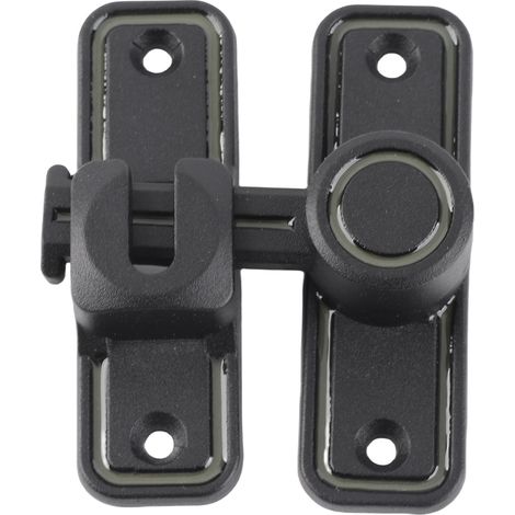 Ortviai Fermeture de porte coulissante avec verrouillage lumineux à 90°/180°, anti-intrusion, matériau en acier inoxydable 304, installation sans perçage disponible, couleur noir
