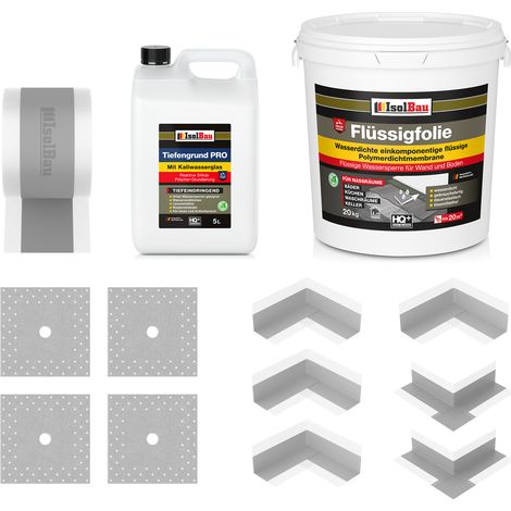 Dichtset 208G Liquid Foil 20kg 20m Cinta 4 x Esquinas 4 x Puños (1/5)
