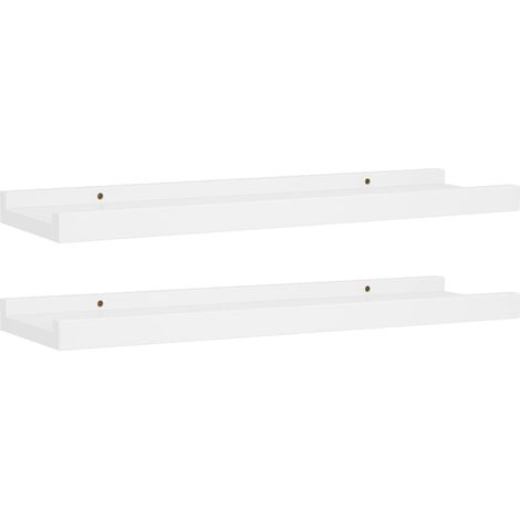 Étagères à rebord pour cadre photo 2 pcs Blanc 40x9x3 MDF (1/5)
