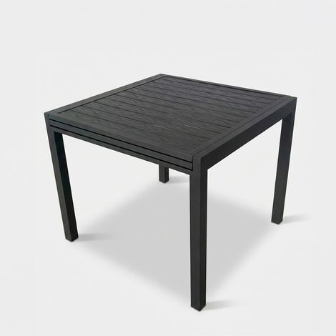 Aluminium-Gartentisch mit Holzeffekt und ausziehbarer Platte (1/5)