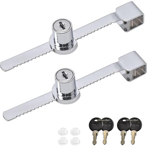 Lot de 2 verrous de sécurité pour porte coulissante en verre, avec clé VZZ.-AquaForge (1/2)