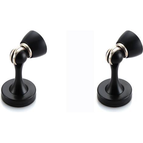 butoirs porte magnétiques en avec fermeture douce pour murale robusteNoir lot de 2 Acier Inoxydable Noir (1/5)