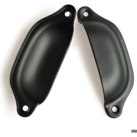 10 PCS 98mm Poignée de Coquille Vintage pour Tiroir Armoire Meuble Cuisine Noir (1/4)