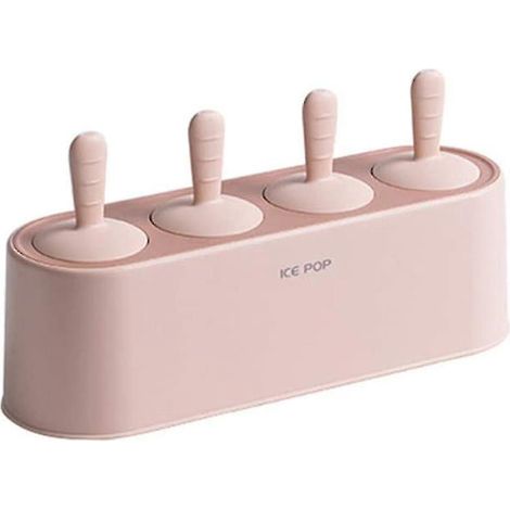 Silikon-Eisformen mit 4 Fächern und Tropfschutz – hellrosa
