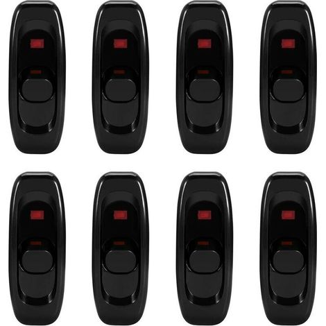 Inline Interrupteur Cordon Interrupteur, 8 pièce Interrupteur en Ligne, Basculante Interrupteur Intermédiaire, pour Lampe de Chevet Lampe de Table de Bureau Cordon électrique (250V 10A),