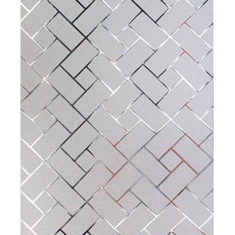 Film De Confidentialité Pour Vitre - Sans Colle - Statique - Motif Givré En Grille - 45 cm x 200 cm - Pour Fenêtres Et Portes En Verre Lisse (1/5)