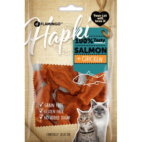 Friandises Hapki Poisson avec saumon et avec poulet 50 g pour chat - Flamingo (1/3)