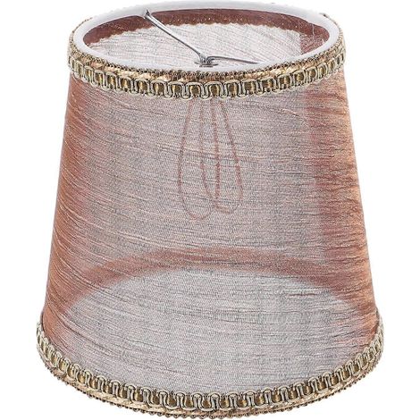 Abat-jour en tissu résistant, couleur café, forme ronde en cloche, pour une lumière diffuse (1 lot) (1/5)