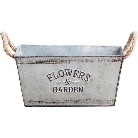 Plantes en fer vintage, pot de fleurs en métal, vase à succulentes-L (1/5)