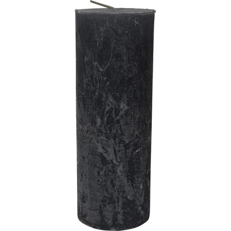 Libra Rustica Pillar Candle - Paraffin - L7 x W7 x H19 cm - Dark Grey