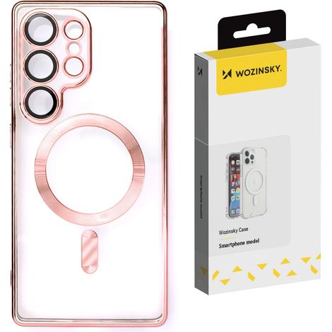Coque Wozinsky électroplaquée avec MagSafe pour Samsung Galaxy S25+ - Rose