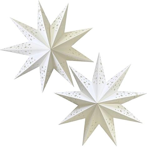 Pack of 2 Star Lampshades: 45cm Paper Star Lampshade Christmas Star Hollow Paper Pendant Christmas Wedding Birthday Party Christmas Decoration (1/5)