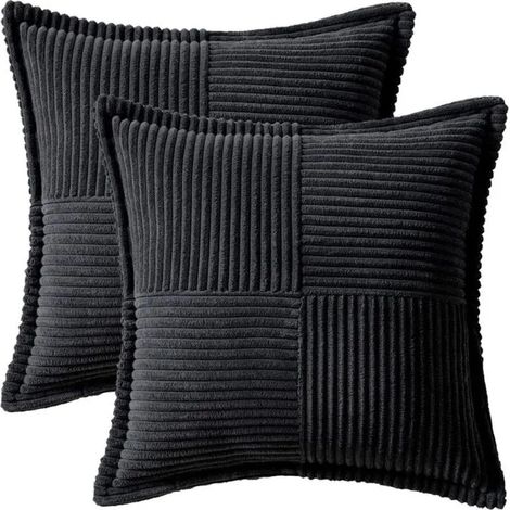 Set mit 2 Kissenbezügen, 40 x 40 cm, schwarz, im Bohème-Stil, Wohnzimmerdekoration (1/4)