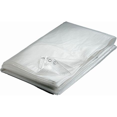Werka Pro – Bâche de protection transparente 4 x 10 m – Grammage 80 g/m² – Traitement anti UV – Pour chantiers humides et extérieurs - PRO 4 X