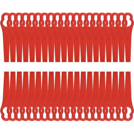 Lntyq 120 Stück Rasentrimmerklingen, rote Ersatzklingen aus Kunststoff, 8,3 cm, Rasenmäherklingen aus Kunststoff für Garten und Rasentrimmer (120 Stück) (1/5)