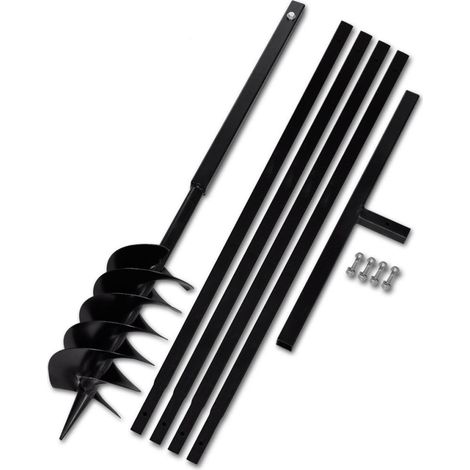 Pala y barrena manual de 150 mm con extensión de 5 m de acero para herramientas de garaje taller y bricolaje 3402082