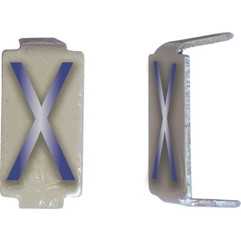 Lot 25 lettres X 6x11 Alu ivoire/bleu MICHAUD CD045