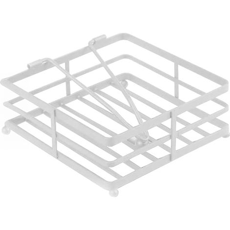 PORTA TOVAGLIOLI CLIP IN METALLO 18X18X5 CM IN COLORE BIANCO (1/2)
