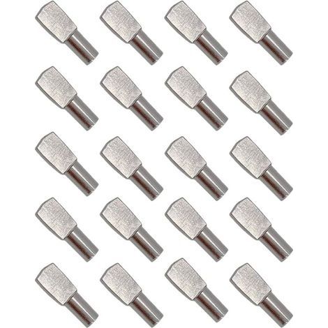 20Pcs Taquet Etagere, Support d'Étagère Étagère Broches Cheville Etagere Supports de Plaque en Métal Nickelé pour Armoire Bureau Accessoires5mm19mm (1/4)