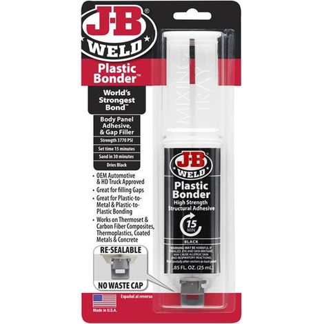 J-B Weld 50139UK PlasticBonder Syringe Black 25ml JBW50139UK