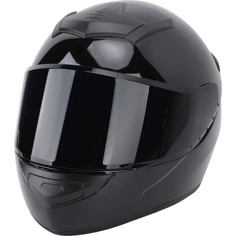 Casque Moto Bluetooth Intégral Modulable avec Bande Réfléchissante Nocturne, Appel Mains Libres, Taille L (59-60cm), Noir Pur (1/5)