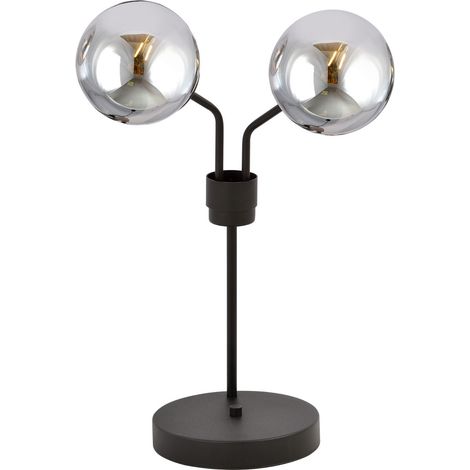 Lampe de chevet Emibig NOVA noir graphite métal 2xE14 (1/4)