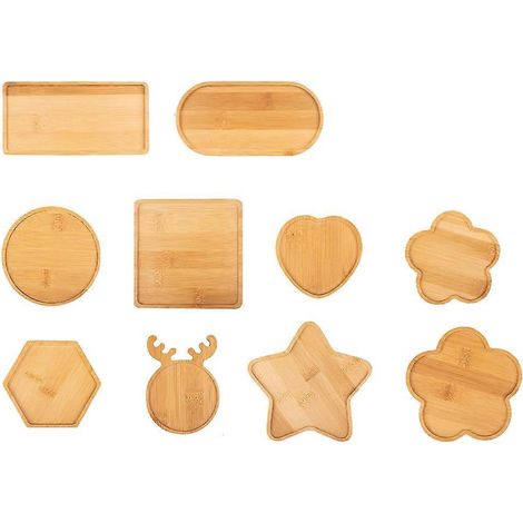 10 supports en bois de formes assorties pour mosaïque, kit de sous-verres mosaïque à faire soi-même, avec supports en bois pour la création de mosaïques artisanales. (1/5)