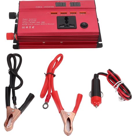 Convertisseur 420W 12V/24V DC vers 220V AC 50Hz Onde Sinusoïdale Modifiée avec 4 Ports USB et Prise Allume-Cigare (1/5)