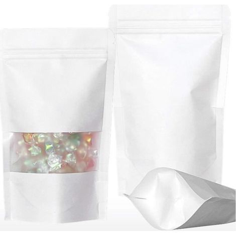 Sachets de Nourriture - Non spécifié - 12x20cm - Papier Kraft - Réutilisables - Avec fenêtre transparente (1/4)