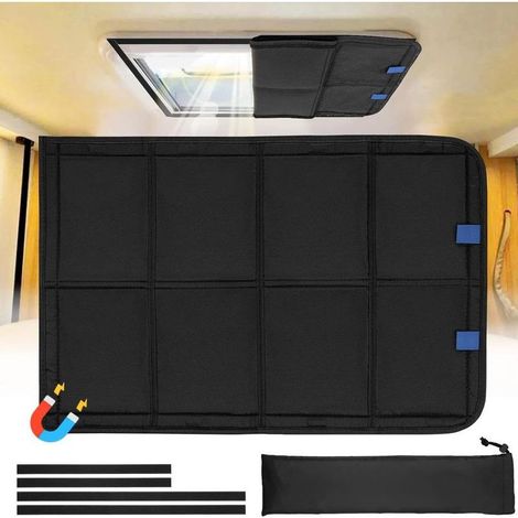 Protection solaire magnétique pour fenêtre de toit de caravane - Oxford - Sac de rangement pliable - Protection UV - Occultant - Isolation - Universel - Portable - Pour camping-car, camping-car (1/4)