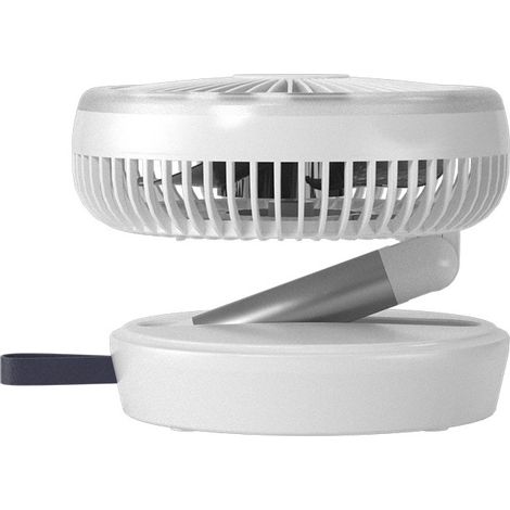 Ventilateur de camping 7 pouces rechargeable 3600 mAh, pliable et mural, avec éclairage LED, silencieux, 3 vitesses, autonomie 8h, pour tente, bureau et extérieur