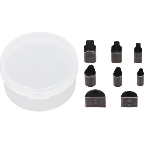 Stanzformen-Set für Leder, oval, halbkreisförmig, tropfenförmig, quadratisch, zum Stanzen und Formen, aus legiertem Stahl, 8-teilig (1/5)
