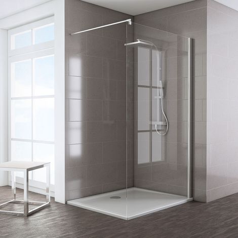 Paroi de douche à l'italienne, Walk In Schulte, Espace 8 T, verre 8 mm, profilé aspect chromé, 90 x 200 cm