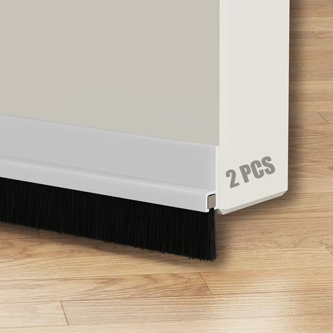 2pcs Self-Adhesive Door Brush Seal 4 x 100 cm Bottom of Door Seal (White) (1/5)