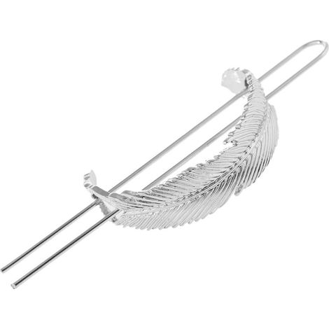 Lot de 2 épingles à cheveux en chanvre, en forme de feuille incurvée et creuse, en alliage, accessoires de coiffure créatifs pour femmes et filles. (1/3)